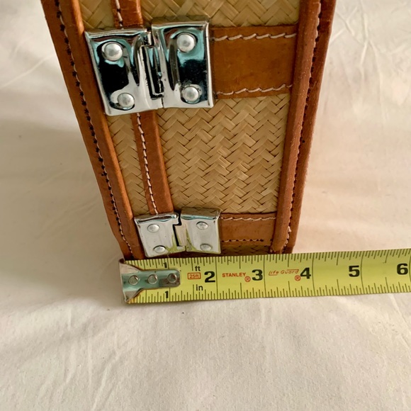 Bamboo Matting & Leather Trim Bag - Picture 7 of 7